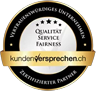 Gütesiegel Kundenversprechen.ch, zertifizierter Partner: Qualität, Service, Fairness