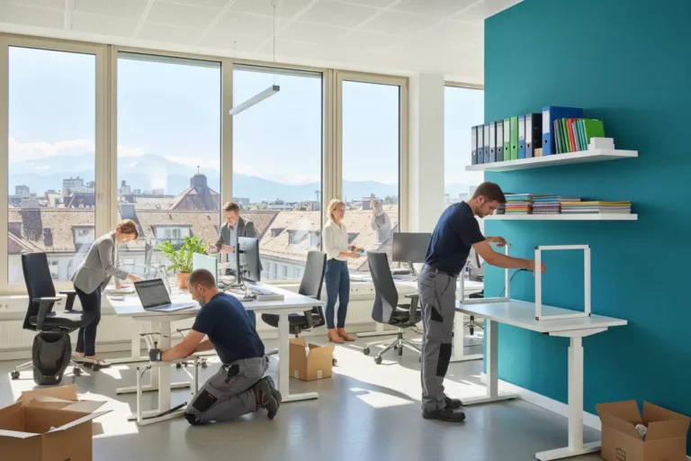 Einpackservice 73 Möbel auspacken - Bürokomplex Zürich